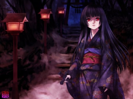 Hell Girl - black, enma ai, anime, hair