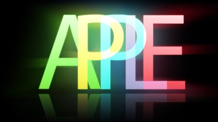 Neon APPLE - neon, rainbow, computer, technology, apple