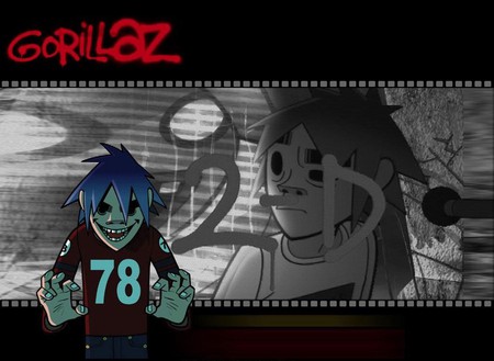 Gorillaz - noodle, russel, murdoc, gorillaz, 2d