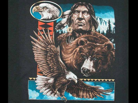 cd eagle warrior - bear, indian, eagle, warrior