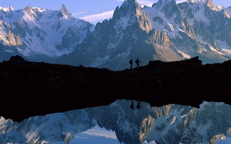 Mountain Photo - winter, nature, hikers, mountain