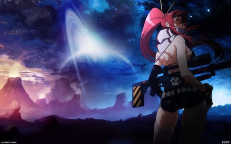 Yoko - gun, gurrenlagann, space, yoko