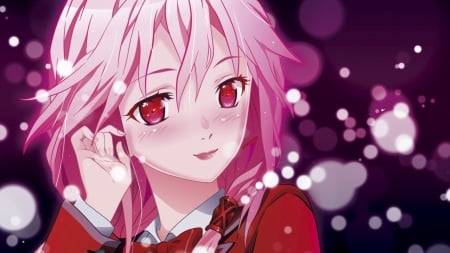 Sakura blossom - pink hair, anime, red eyes, girl