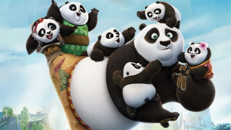 Kung Fu Panda - white, kung fu panda, baby, movie, funny, animation, cute, black