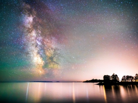 Milky way - sky, lake, milky way, stars