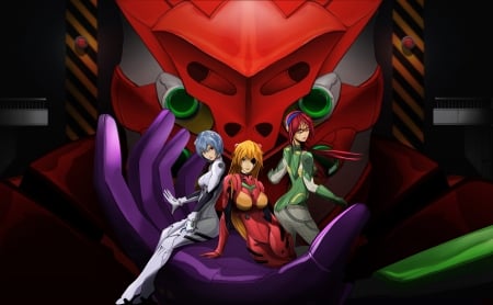 Evangelion - evangelion, anime, Mary, Rei, Asuka, eva02