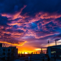 Sunset on Campus, Fairbanks, Alaska