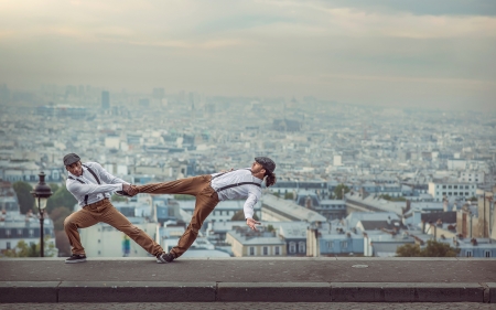 Men - city, creative, man, paris, view, situation, dance, couple, france