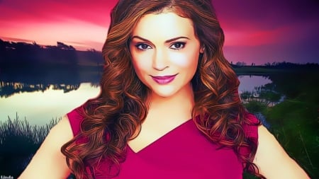 alyssa milano - alyssamilano, painting, actress, charmed