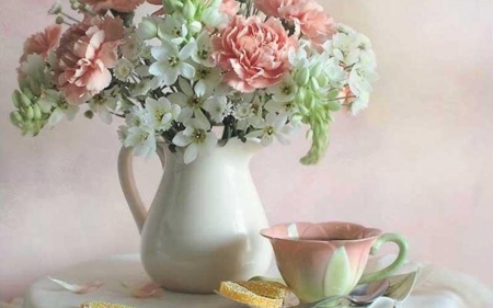 FLOWERS - vase, petals, cup, colors