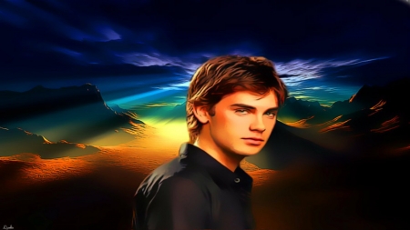 Drew Fuller - sunset, painting, tvshow, charmed