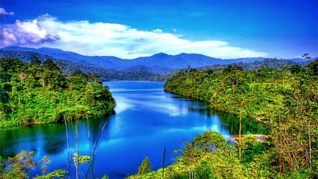 Midnight Blue - silent, lake, water, blue