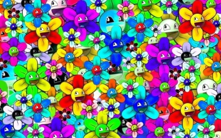 flower power - fun, abstract, nature, cool, flower power