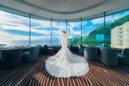 Bride - white, woman, girl, blue, green, bride, model, dress