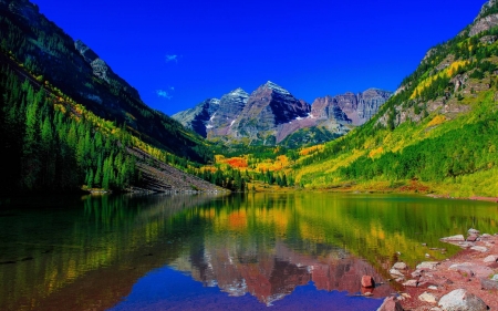 Maroon Bells Peaks - Maroon Bells Peaks, fun, nature, lake, cool, mountain