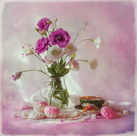 â™¥ - abstract, flowers, pink, soft