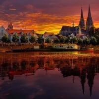 Sunset in Regensburg,Germany