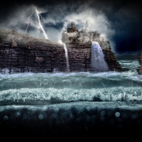 Stormy Ocean and Castle