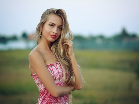 Unknown Model - babe, lady, woman, model, portrait, blonde, face, smiling