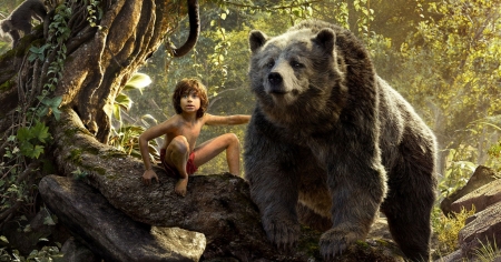 The Jungle Book (2016) - kaa, movie, bear, child, copil, fantasy, poster, the jungle book, boy, snake, mowgli, disney, animal, balloo