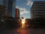 Sunset at Edmontonhenge