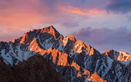 macos Sierra Stock Mountains - nature, fun, cool, macos sierra stock, sunset, mountains