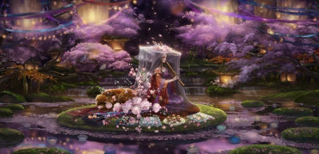 Oriental Dreams - sweets, dreams, purple, flowers, oriental, asian