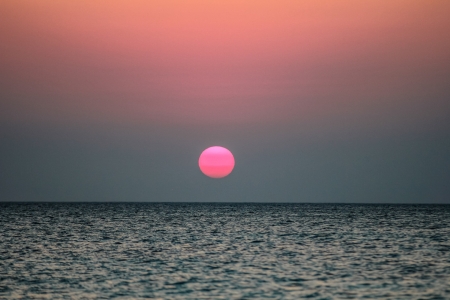 Sunrise - vara, grey, pink, water, summer, sea, sunrise