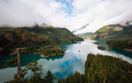 Beautiful Scenery - sky, lake, nature, mountain