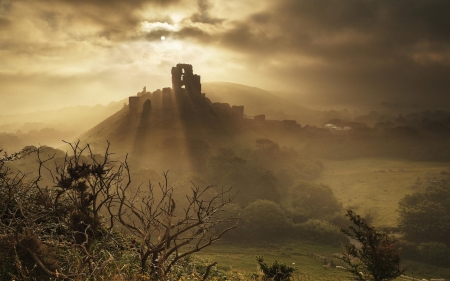 Ruins - architecture, sky, ruins, landscape