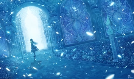 The gates - bou nin, manga, anime, white, blue, girl, luminos, gates