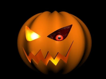 scary pumpkin - halloween, background, orange, pumpkin