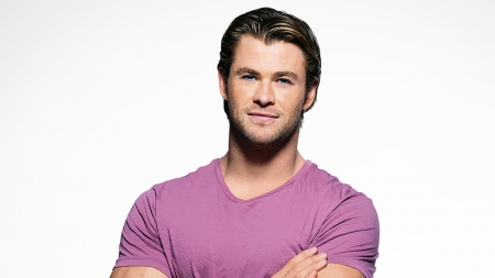 Chris Hemsworth - actor, white, Chris Hemsworth, man, pink