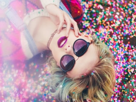 Candy - candy, beauty, girl, colorful, sunglasses