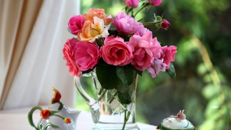 ROSES - flowers, vase, still life, colors