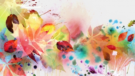 Painting Autumn Colors - autumn, fall, watercolor, leaves, firefox persona theme, artistic