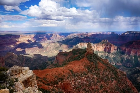 Grand Canyon - landscape, mountains, colorado, skyclouds