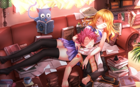 Lucy & Natsu - anime, lucy, fairy tail, couple, love, happy