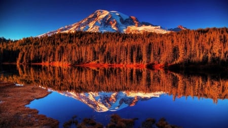 Autumn Reflection - Mountain, Reflection, Autumn, Water