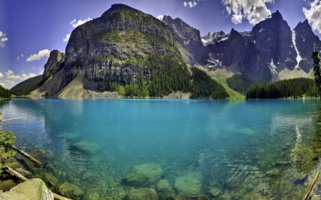 across the lake - lake, cool, fun, nature, mountain