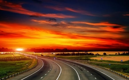 highway sunset