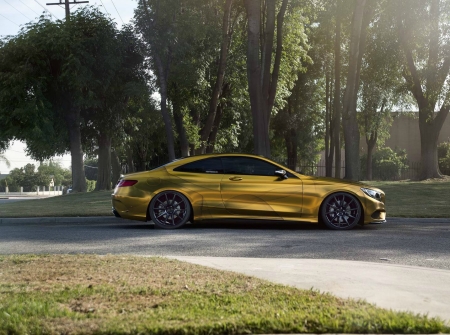 Gold Mercedes-Benz S500 Coupe On ZS03 Zito Wheels - Custom Wheels, Gold, Benz, Sporty