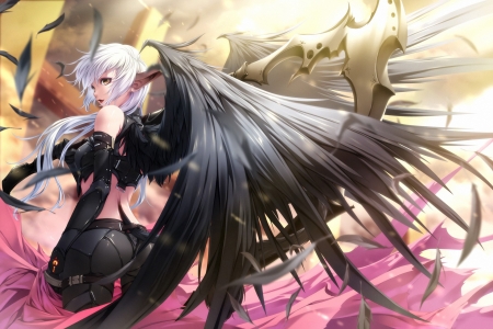 Demon Angel - angel, anime, illustration, fantasy, demon