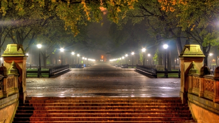 Central Park at Night - night, park, autumn, pretty