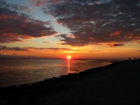 Last rays - autumn, evening, black sea, sunset, sea coast