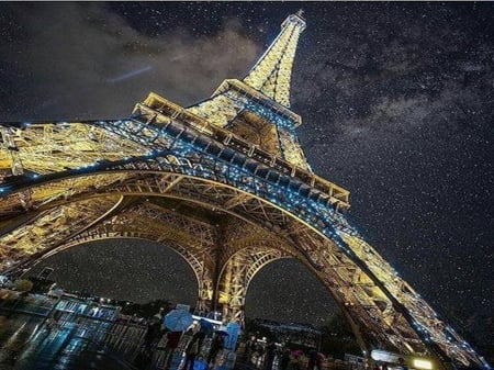 Paris sky for Pierre - sky, paris, stars, tower