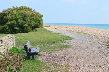 The Lonely Seat - summer, beach, sea, sunny day