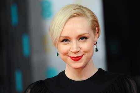 Gwendoline Christie - blondie, actress, pretty, smiling, blue eyes, short hair