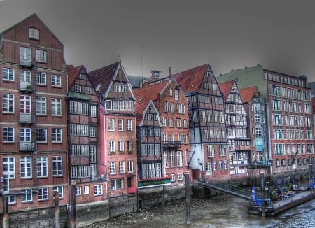 Dyke Road Hamburg - houses, colorful, architecture, hamurg, old town, germany