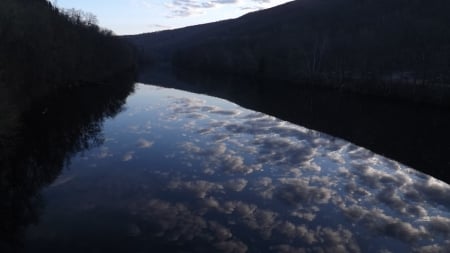 Reflections in the water - clouds, morning beauty, mirror river, reflections in water